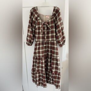 Plaid Long Sleeve Dress Ivy City